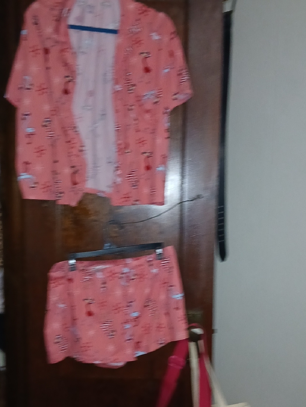 Two-Piece Coral Print Shirt and Skirt Set